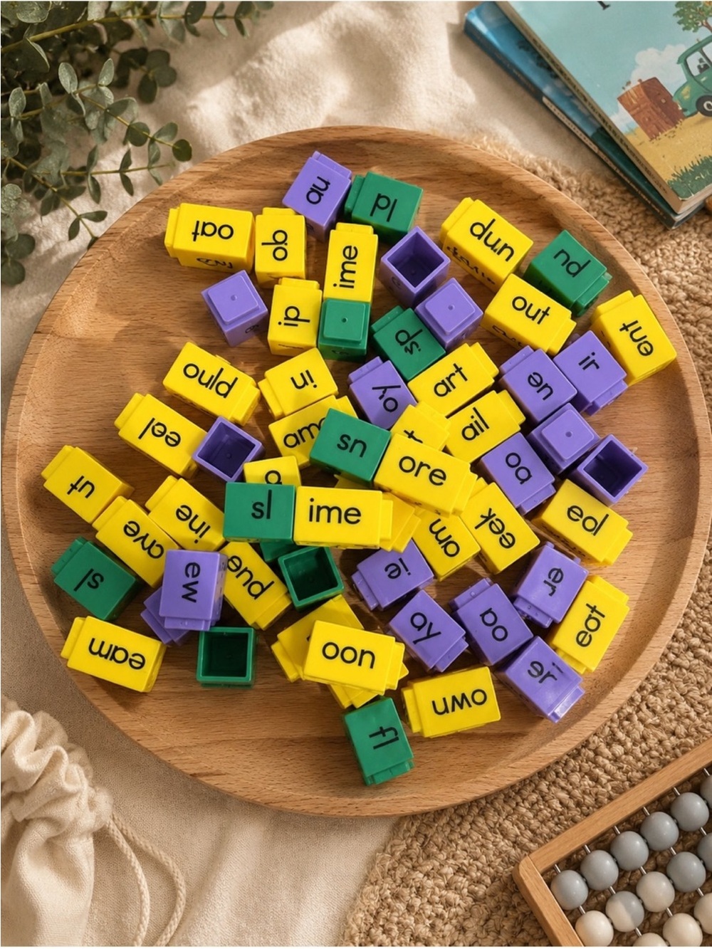 Kids reading writing learning blocks Montessori homeschool educational toys
